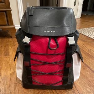 MICHAEL KORS Greyson Signature Logo Mixed-media Backpack